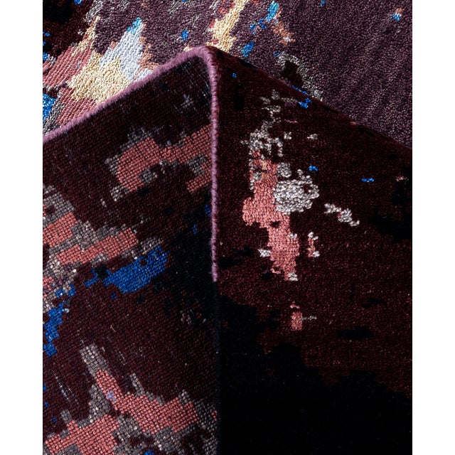 Ikat, One-of-a-Kind Hand-Knotted Area Rug - Black, 8' 2" x 10' 2" For Sale In New York - Image 6 of 8