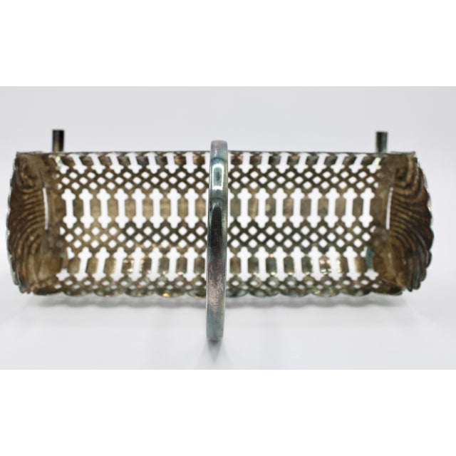 Metal Vintage English Silver Plate Biscuit Tray For Sale - Image 7 of 9