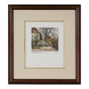 Beethovens Residence at Mödling Colored Etching by Henry Goering