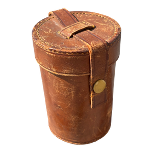 Early 20th Century Campaign-Style Leather and Glass Hunting / Sporting Travel Cups