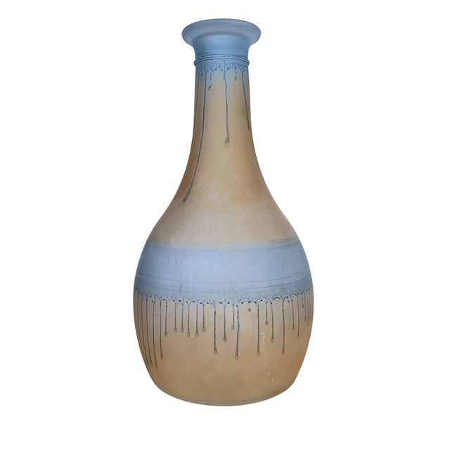 Art Nouveau Blue and Yellow Glass Vase in the style of Daum, 1890s For Sale - Image 10 of 10