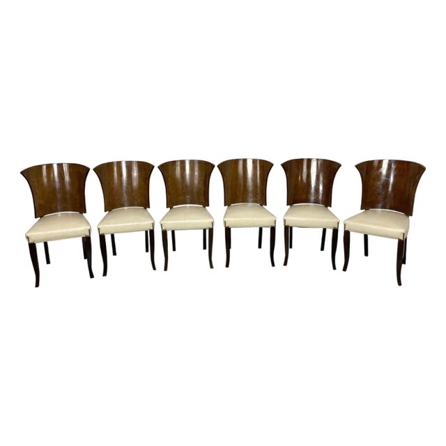 French Art Deco Dining Chairs, 1930s, Set of 6 For Sale