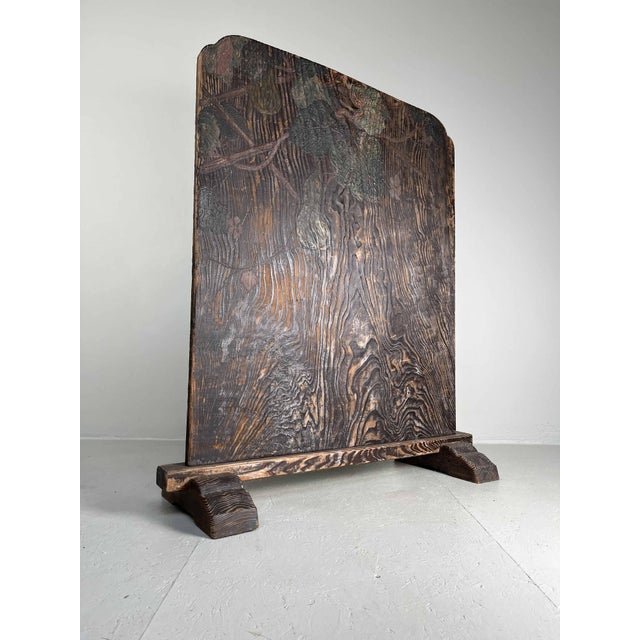 Brown Tsuitate with Floral Decor, Meiji Era For Sale - Image 8 of 18