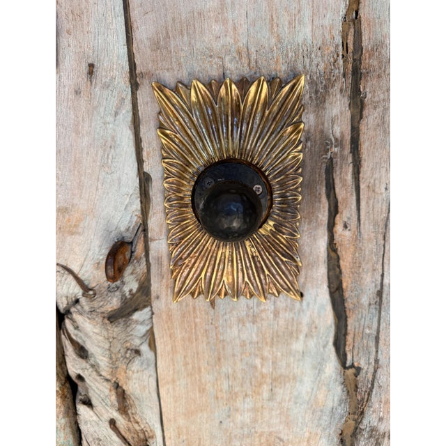 Brass Hollywood Regency Sunburst Door Rosettes or Escutcheon Backplates For Sale - Image 8 of 14