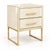 Ivory Murano Glass and Polished Brass Two-Drawer Nightstands from Justfurnituress SRL, Set of 2 For Sale - Image 4 of 7