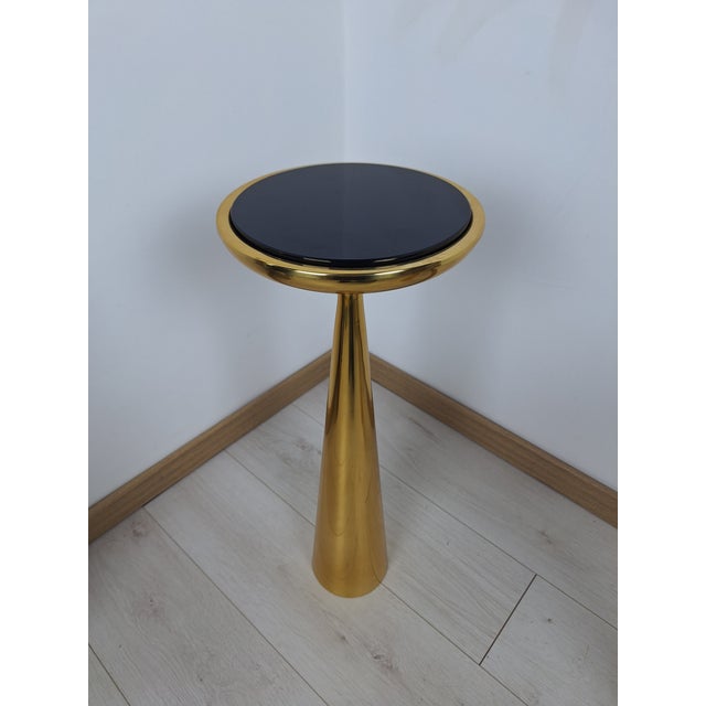 Blue Vintage Model 1776 Low Table in Brass with Blue Glass by Max Ingrand for Fontana Arte, 1990s For Sale - Image 8 of 13