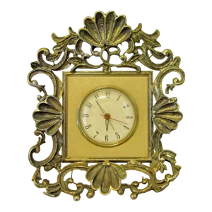 Vintage Mid-Century Modern French Style Ormulu Electric Table Clock