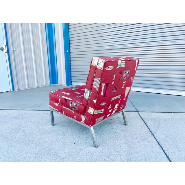 1970s Mid Century Chrome Lounge Chairs Styled After Florence Knoll- Set of 2 For Sale - Image 13 of 14