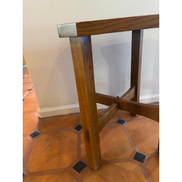Vintage Gustav Stickley Side Tile Plant Table 2003 For Sale - Image 9 of 11