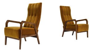 Set of P 30 Armchairs in Ocher by Osvaldo Borsani for Tecno, Italy, 1953
