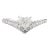 Chic Heart Cut Diamond Chevron Ring for Proposal in 18k White Gold Size 7 For Sale