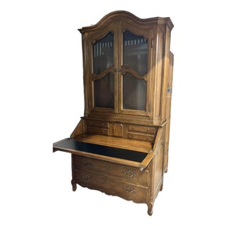 1960’s French Provincial Illuminated Secretary Desk by Baker Furniture For Sale
