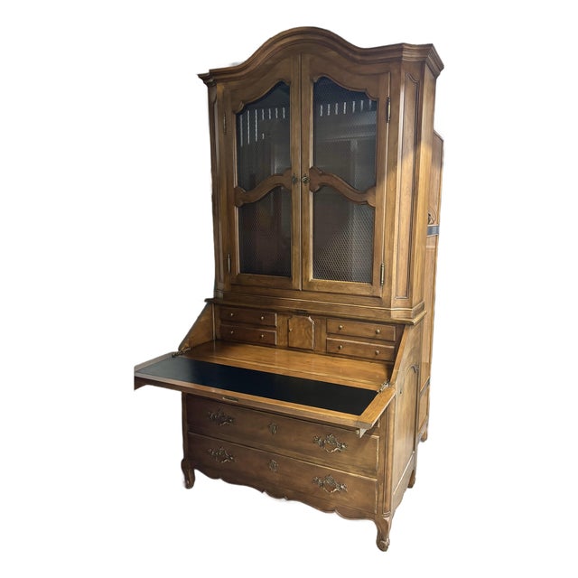 1960’s French Provincial Illuminated Secretary Desk by Baker Furniture For Sale
