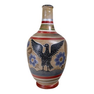 Vintage MCM Early Tonala Mexican Pottery Vase For Sale
