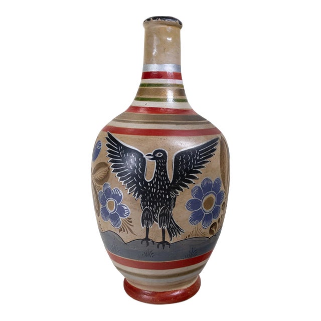 Vintage MCM Early Tonala Mexican Pottery Vase For Sale