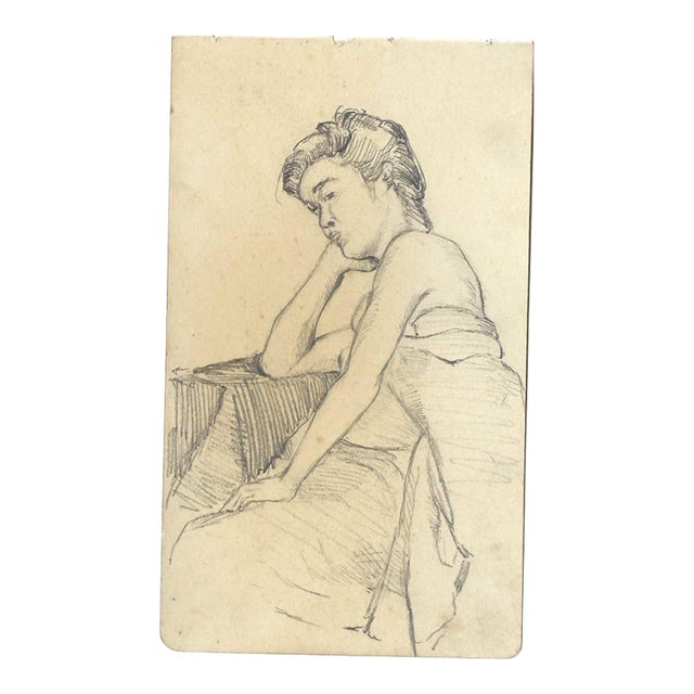 1907 Japanese Portrait of Woman For Sale