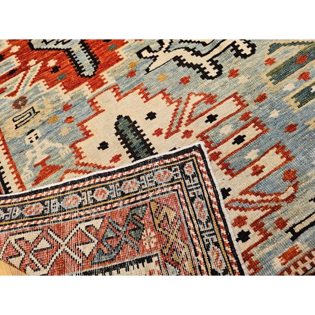 French Country Caucasian Shirvan Area Rug, Handwoven Wool, Allover Geometric Design, 1920s, 4' x 6' For Sale - Image 3 of 18