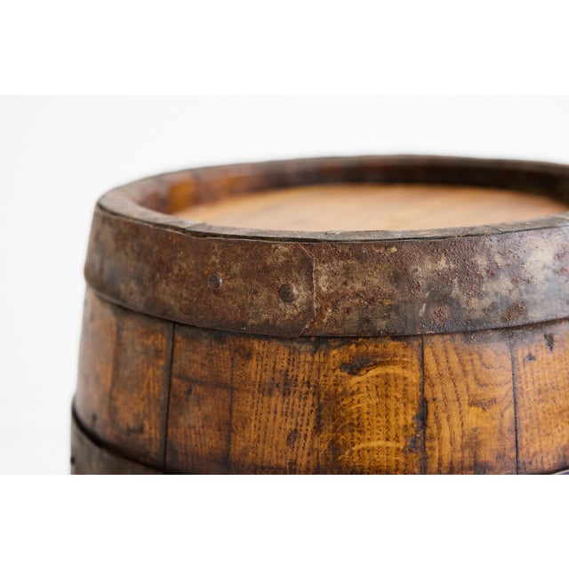 Italian Oak and Iron-Bound Coopered Barrel, 19th Century For Sale - Image 15 of 17