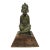 Aztec-Inspired Pre-Columbian Style Seated Figure Statue on Wood Base For Sale