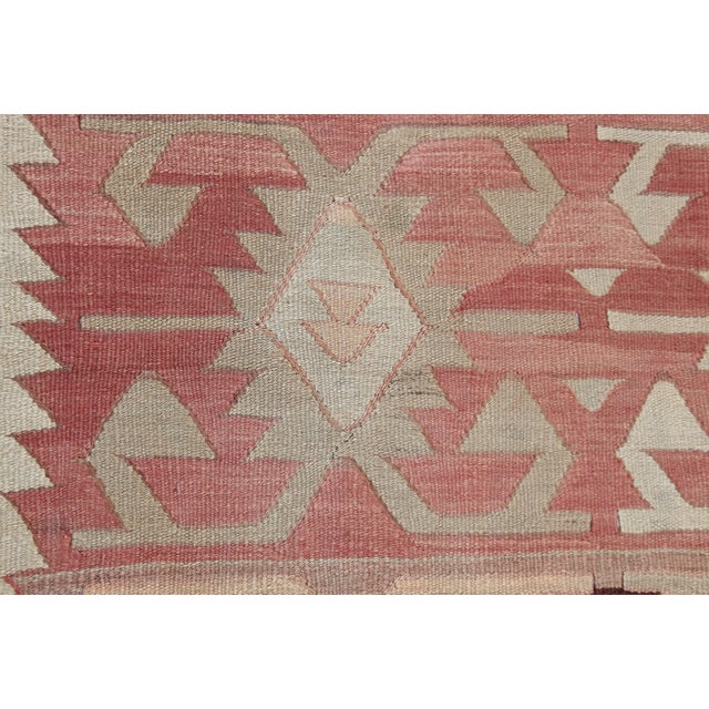 1950’s Vintage Anatolian Konya Kilim – Soft Earth Tones & Tribal Motifs - 10’5'x5' 3'' For Sale - Image 11 of 14