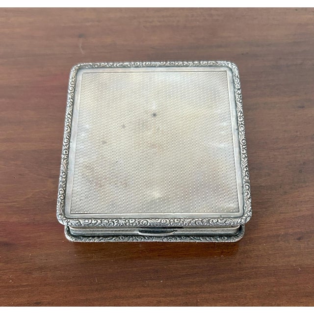 Art Deco Silver Table Clock from William Base & Sons, Birmingham, 1927 For Sale - Image 4 of 18