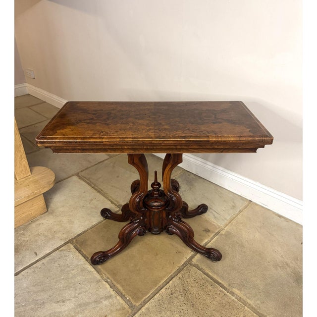 Antique Victorian Walnut Game Table, 1860 For Sale - Image 9 of 9