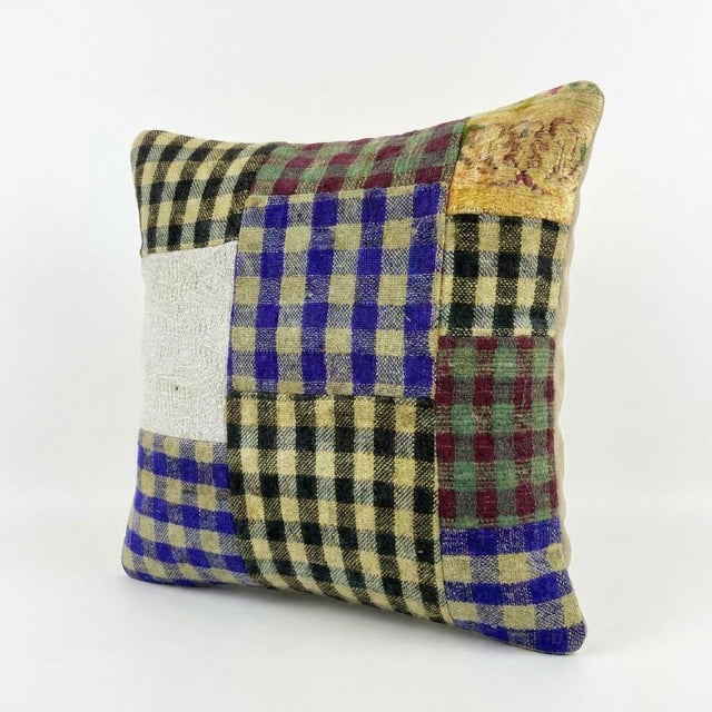 Mid-Century Modern Turkish Kilim Pillow Cover 20'' X 20'' For Sale - Image 3 of 4