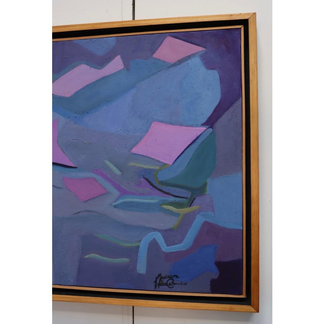 Blue Pescados En El Mar Abstract Artwork By Mexican Artist Maricruz H. Covarrubias For Sale - Image 8 of 12