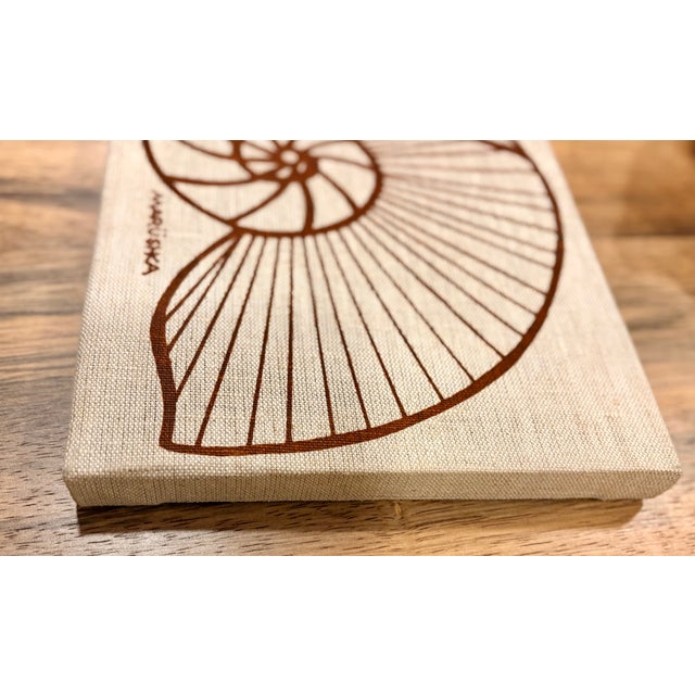 Vintage Marushka Nautilus Screen Print on Stretched Linen Canvas Wall Hanging For Sale In Palm Springs - Image 6 of 8