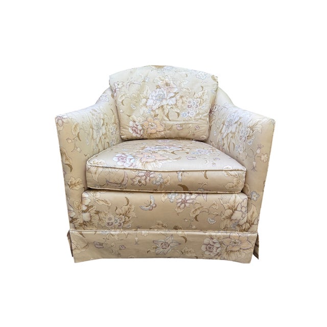 Mid-Century Kindel Floral Lounge Chair Quick Hits: Mid-century lounge chair by Kindel Upholstered in a silk-like floral...