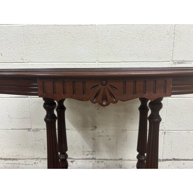 Victorian Antique Victorian Eastlake Flame Mahogany Parlor Table For Sale - Image 3 of 8