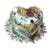 1980s Exquisite Hand Painted Talavera Mexican Folk Art Heart Shaped Trinket Box For Sale