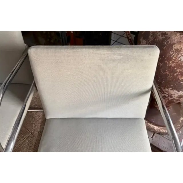 Mid Century Knoll International Brno Tubular Chrome Cantilever Chair - Signed and Dated 1979 For Sale - Image 11 of 12