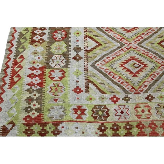 2010s Traditional Handwoven Turkish Kilim Area Rug 5'1" X 6'1" For Sale - Image 5 of 10