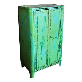 Vintage Wardrobe in Green Metal from Mechanic Shop, 1950s For Sale