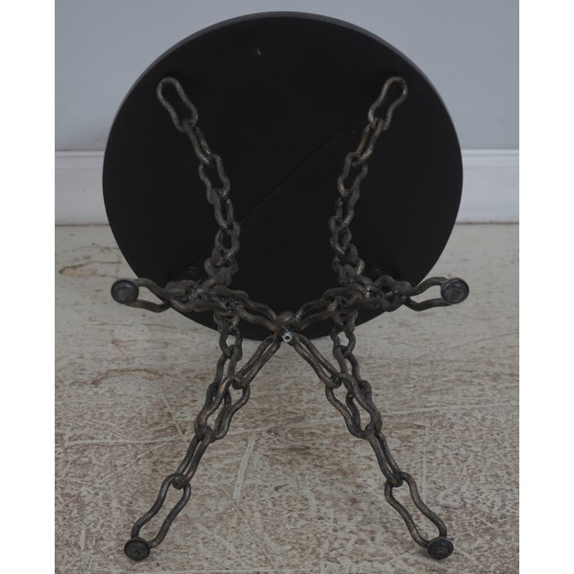 Maitland Smith Round Marble Top Chain Base Lamp Table For Sale - Image 11 of 11