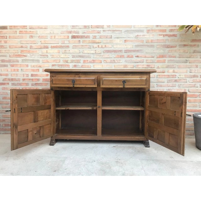Spanish Baroque Style Carved Walnut Credenza For Sale - Image 6 of 17