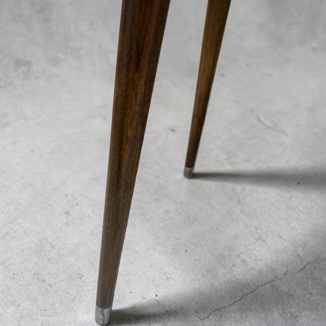 Wood Vintage Mid-Century Modern Walnut Veneer 2-Drawer Desk With Black Trim For Sale - Image 7 of 9