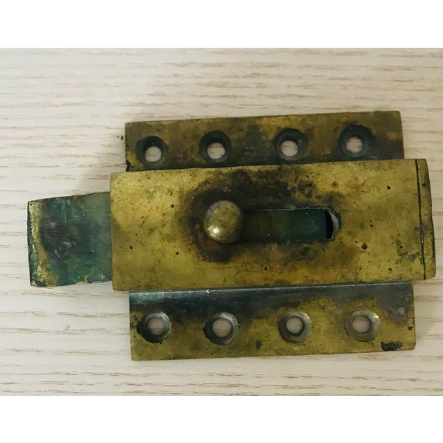 1900 Art Deco brass door lock. Door hardware.