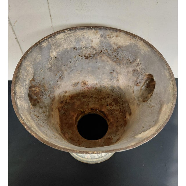 19th Century Enameled Cast Iron Urn For Sale - Image 4 of 9