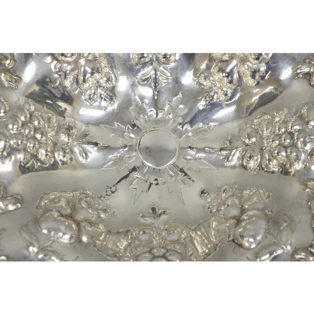 20th Century Victorian Silver Plated Grapevine Repousse Dessert Basket Fruit Bowl For Sale - Image 9 of 12