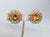 Napier Vintage 1950s Signed Napier Goldtone Faux-Citrine Flower Clip Earrings For Sale - Image 4 of 7