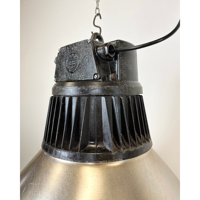 Black Large Industrial Aluminium Pendant Light from Elektrosvit, 1960s For Sale - Image 8 of 18
