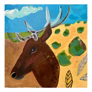 "Wapiti's Day Off" a Bull Elk Painting by LWren Walraven For Sale