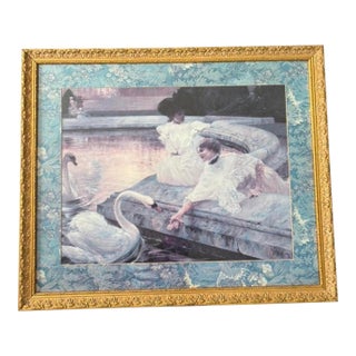 1900's the Swansby the French Artist Joseph MariusAvy Reproduction Print For Sale