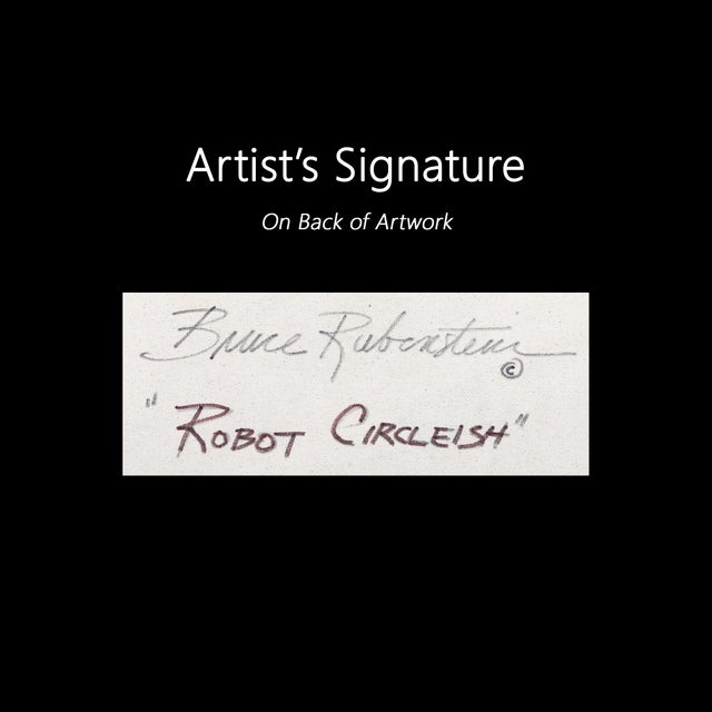 Robot Circleish - Abstract Expressionist Mixed Media Painting on Canvas by Bruce Rubenstein For Sale - Image 9 of 9