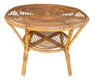 Rattan Round Table, 1960s