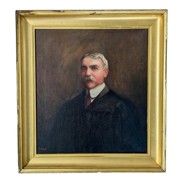 Early 20th Century Antique Oil Portrait For Sale