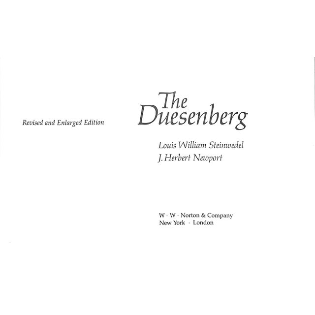 STEINWEDEL, Louis William and NEWPORT, J. Herbert [151] pp. W.W. Norton & Company 1982 6 1/4" x 9 1/2" VG/ VG Duesenberg...