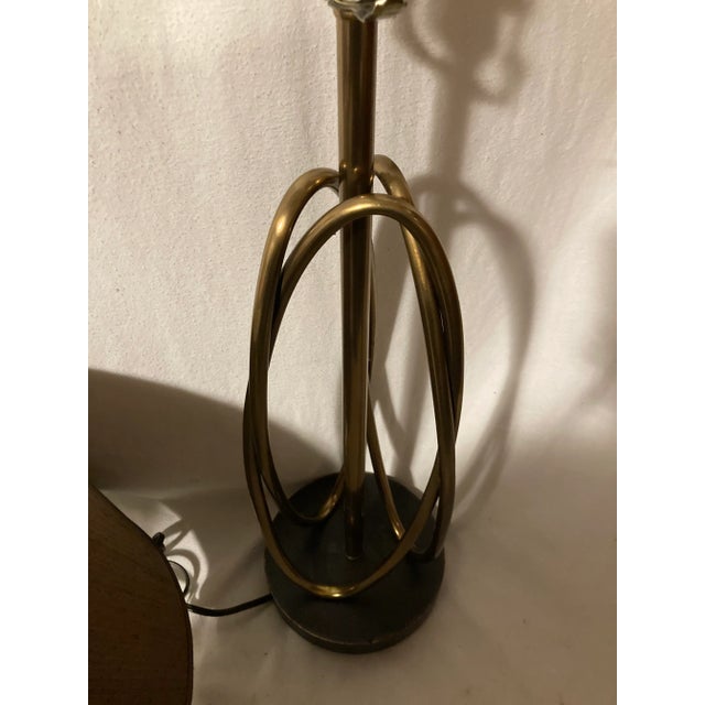 Late 20th Century Uttermost Contemporary Abstract Brass Table Lamp For Sale - Image 6 of 7
